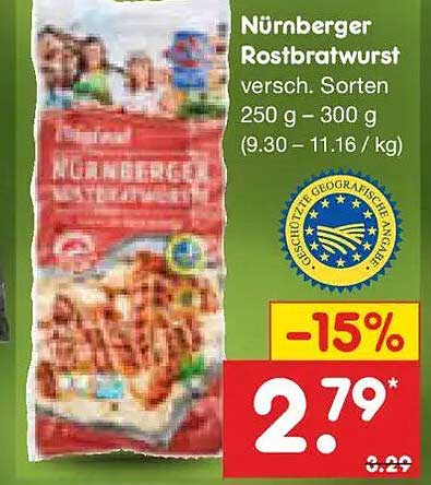 Nürnberger Rostbratwurst versch. Sorten