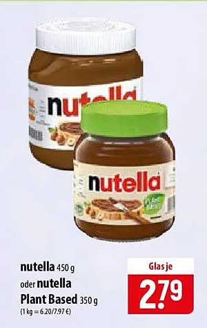 nutella 450 g oder nutella Plant Based 350 g