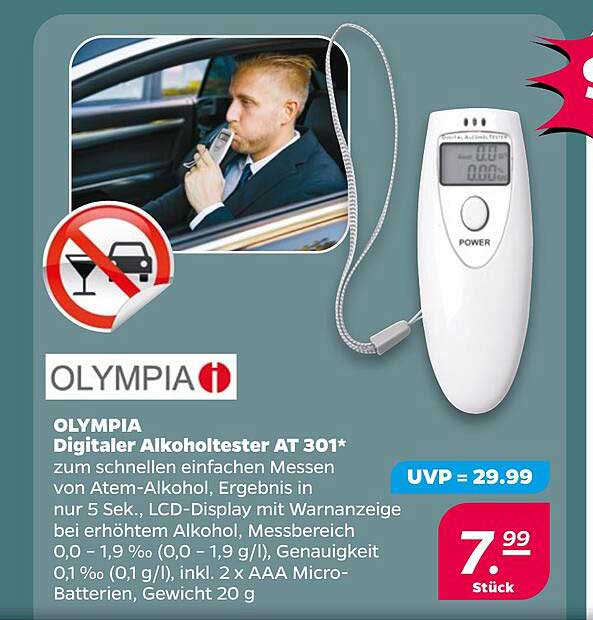 OLYMPIA Digitaler Alkoholtester AT 301*