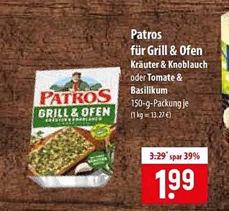 Patros für Grill & Ofen Kräuter & Knoblauch oder Tomate & Basilikum
