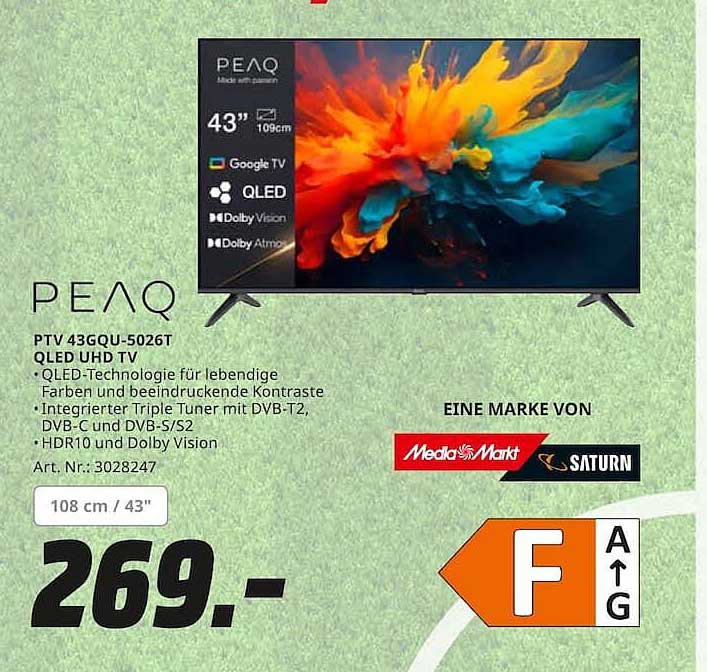 PEAQ PTV 43GQU-5026T QLED UHD TV
