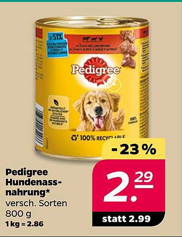 Pedigree Hundenass-nahrung* versch. Sorten 800 g
