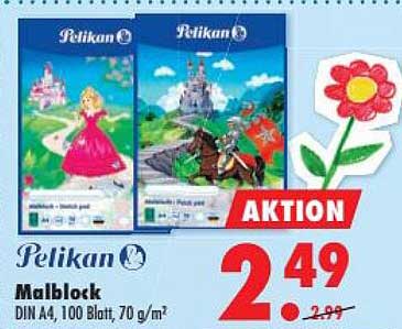 Pelikan Malblock DIN A4, 100 Blatt, 70 g/m²
