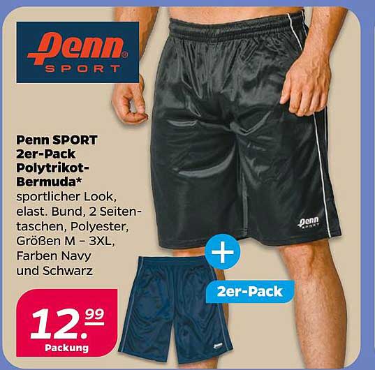 Penn SPORT 2er-Pack Polytrikot-Bermuda*