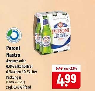 Peroni Nastro Azzurro oder 0,0% alkoholfrei