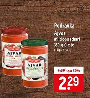 Podravka Ajvar mild oder scharf 350-g-Glas je