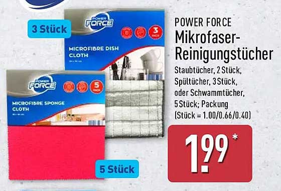POWER FORCE Mikrofasereinigungstücher