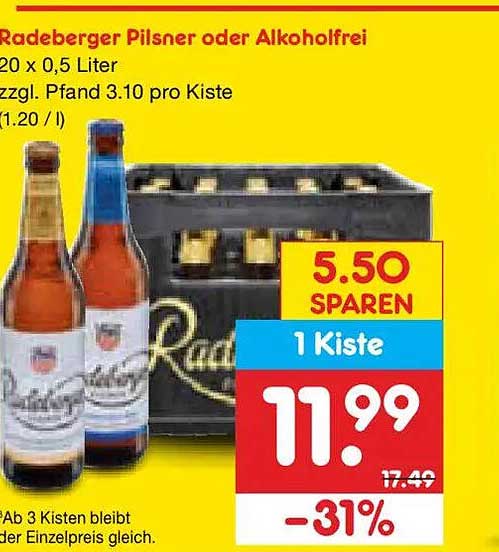 Radeberger Pilsner oder Alkoholfrei