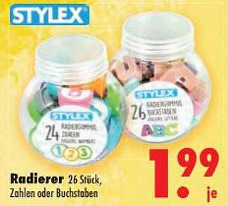 Radierer 26 Stück, Zahlen oder Buchstaben