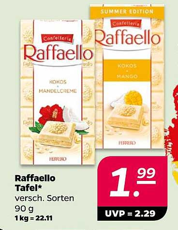 Raffaello Tafel* versch. Sorten 90 g