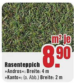 Rasenteppich »Andros«: Breite: 4 m »Kanto«: (o. Abb.) Breite: 2 m