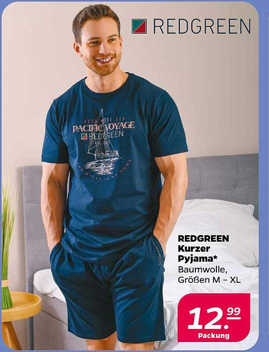 REDGREEN Kurzer Pyjama* Baumwolle, Größen M – XL