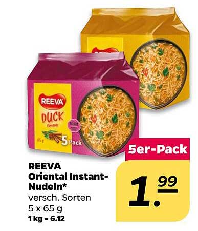 REEVA Oriental Instant-Nudeln* versch. Sorten 5 x 65 g 1kg = 6.12 5er-Pack