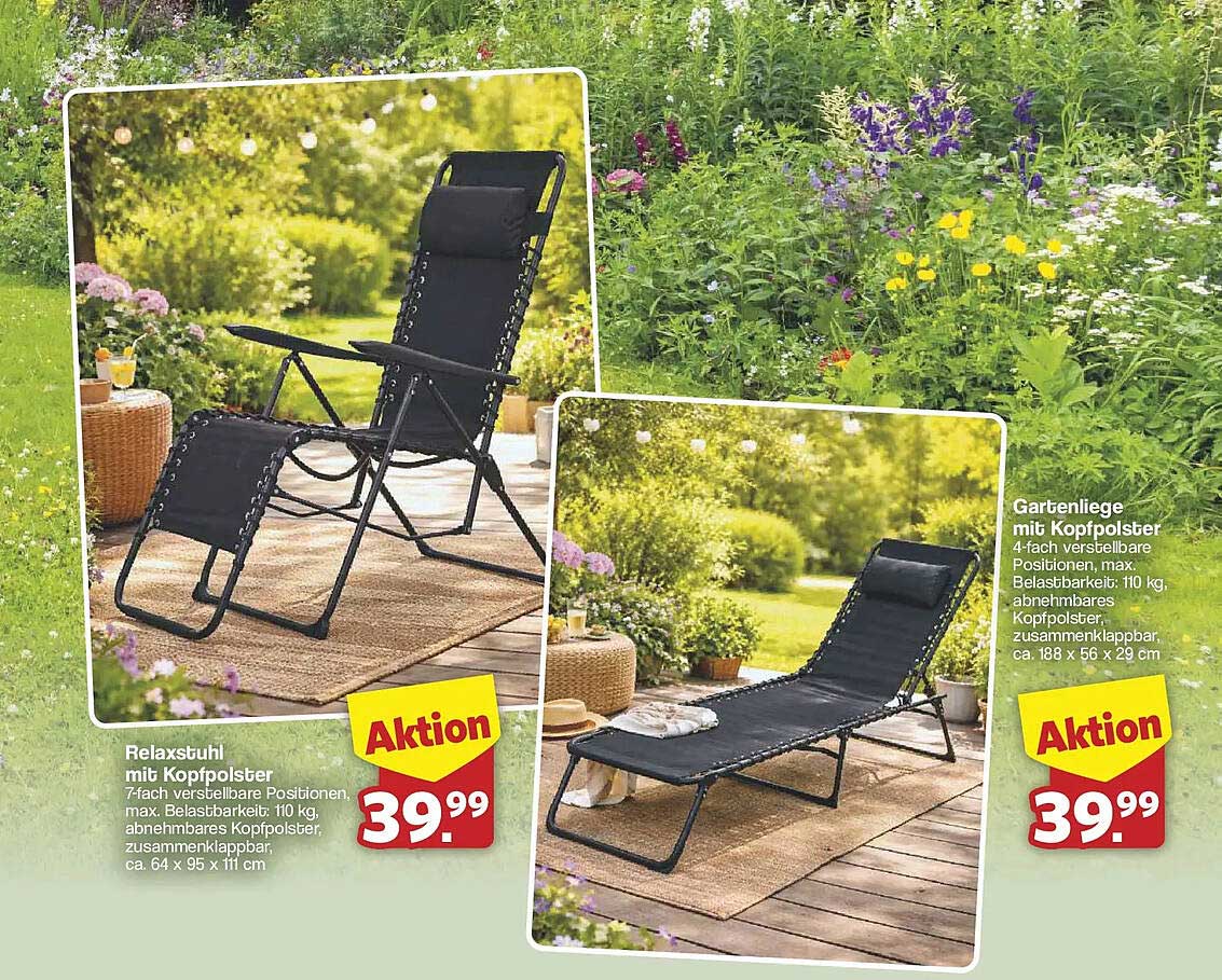 Relaxstuhl mit Kopfpolster