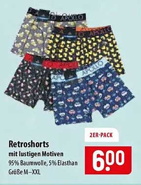Retroshorts mit lustigen Motiven