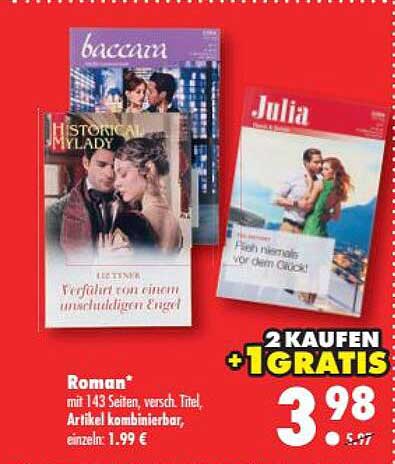 Romane mit 143 Seiten, versch. Titel, Artikel kombinierbar, einzeln 1,99 €