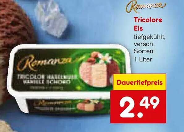 Romanza Tricolore Eis tiefgekühlt, versch. Sorten 1 Liter