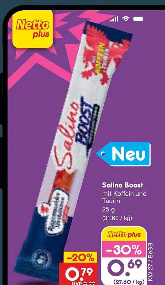 Salino Boost mit Koffein und Taurin 25 g