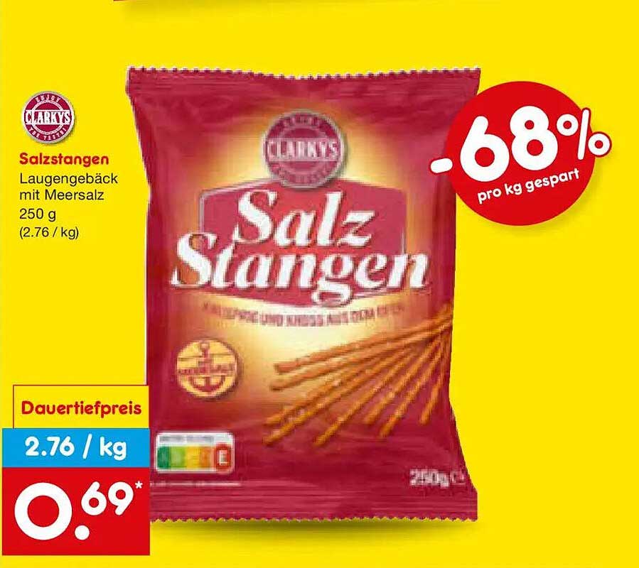 Salzstangen Laugengebäck mit Meersalz 250 g