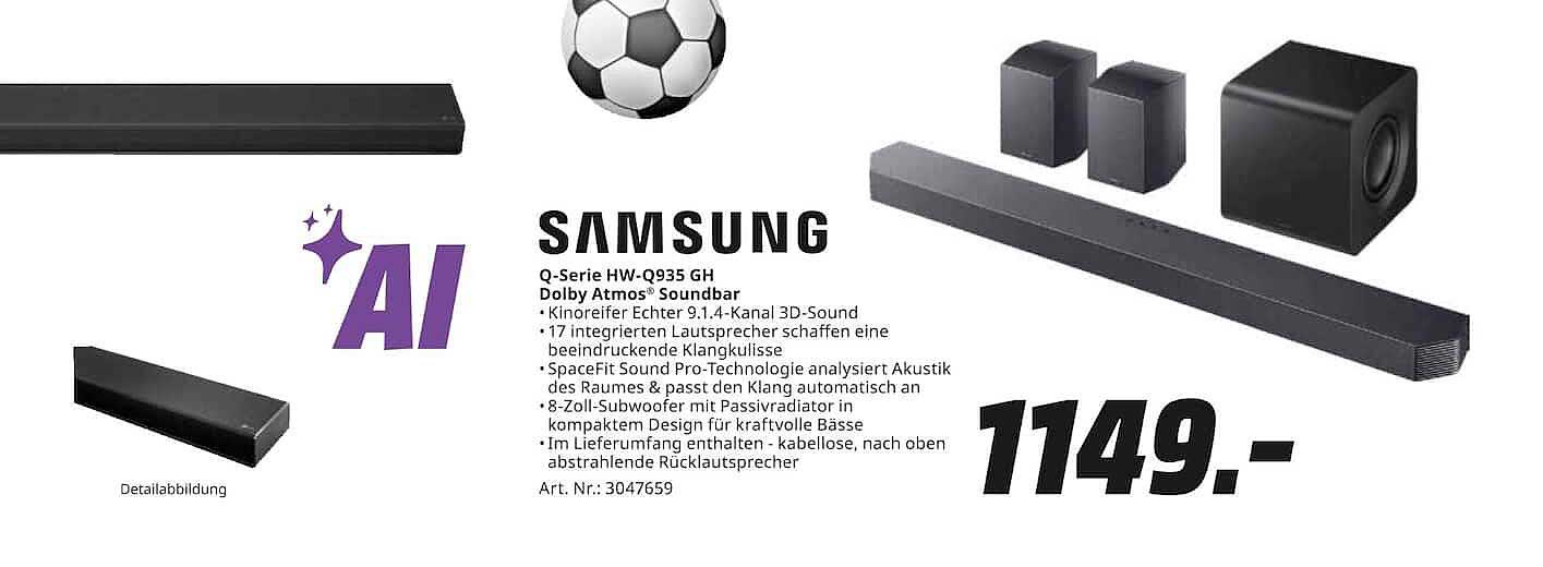 Samsung Q-Serie HW-Q935 GH Dolby Atmos® Soundbar