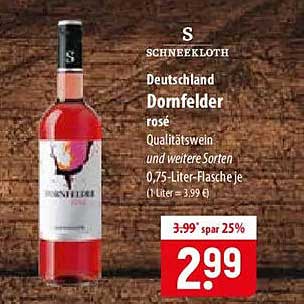 SCHNEELOTH Deutschland Dornfelder rosé Qualitätswein und weitere Sorten 0,75-Liter-Flasche