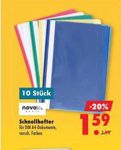 Schnellhefter für DIN A4-Dokumente, versch. Farben