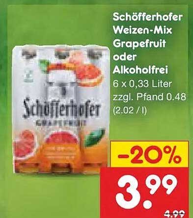 Schöfferhofer Weizen-Mix Grapefruit oder Alkoholfrei