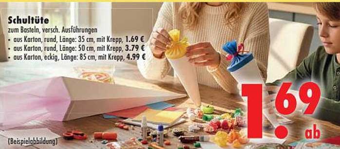 Schultüte zum Basteln, versch. Ausführungen