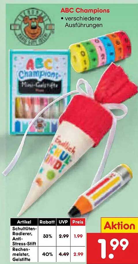 Schultüten-Radierer, Anti-Stress-Stift