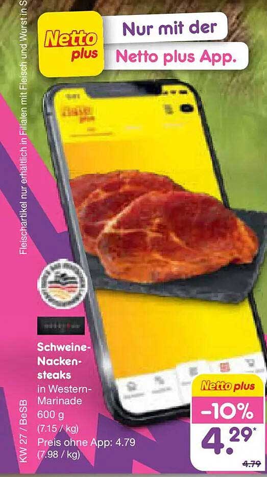Schweine-Nackensteaks in Western-Marinade 600 g