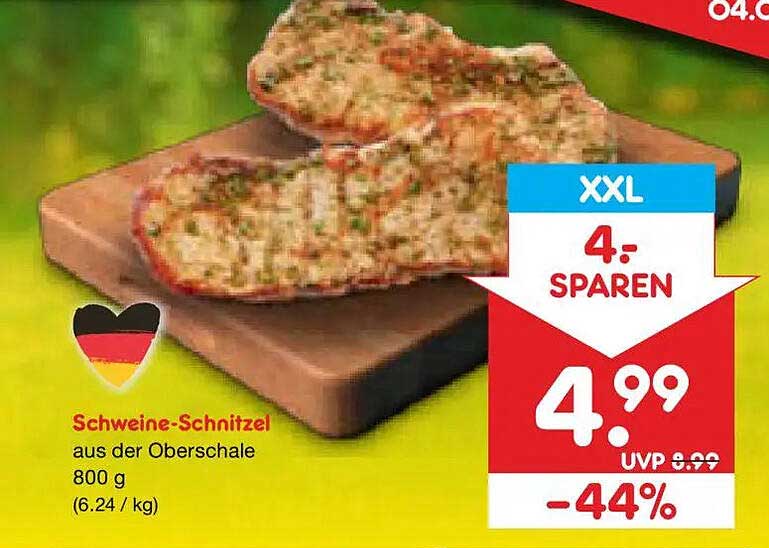 Schweine-Schnitzel aus der Oberschale 800 g (6.24 / kg)