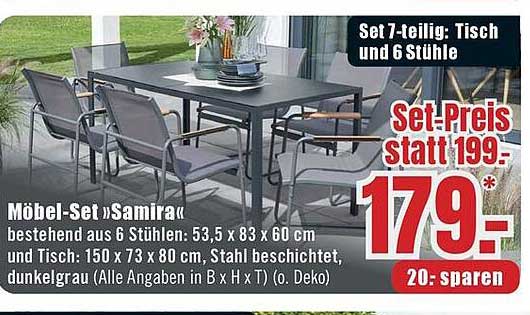 Set 7-teilig: Tisch und 6 Stühle Möbel-Set »Samira«