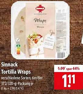 Sinnack Tortilla Wraps