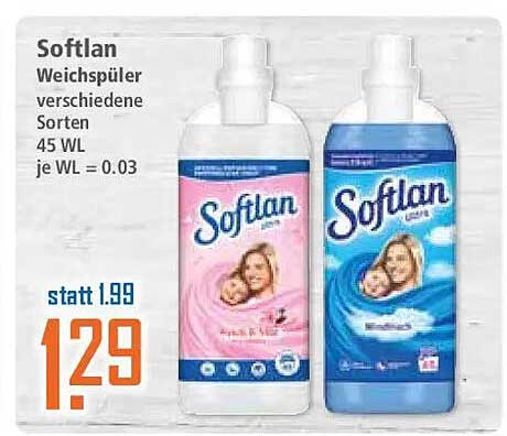 Softlan Weichspüler verschiedene Sorten 45 WL je WL = 0.03