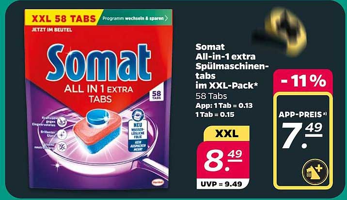 Somat All-in-1 extra Spülmaschinen-tabs im XXL-Pack*