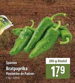 Spanien Bratpaprika Pimientos de Padrón