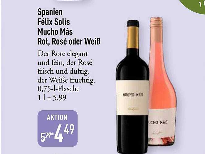 Spanien Félix Solís Mucho Más Rot, Rosé oder Weiß
