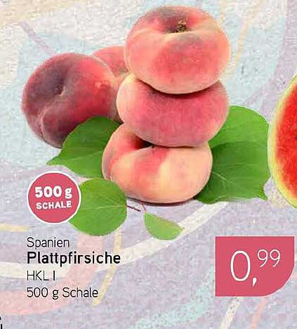Spanien Plattpfirsiche HKL I 500 g Schale
