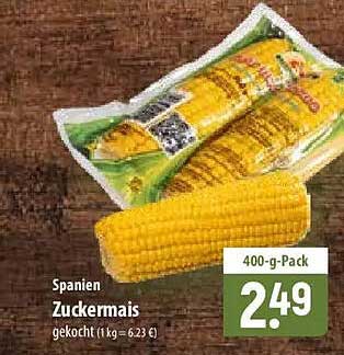 Spanien Zuckermais gekocht