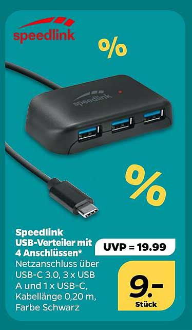 Speedlink USB-Verteiler mit 4 Anschlüssen*