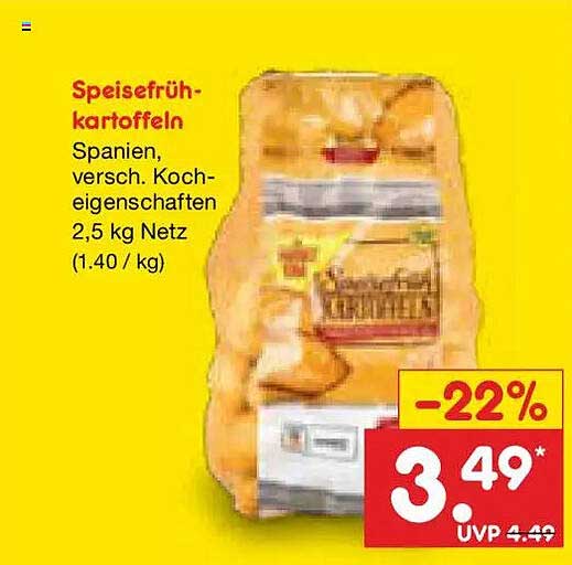 Speisefrühkartoffeln Spanien, versch. Kocheigenschaften 2,5 kg Netz (1.40 / kg)