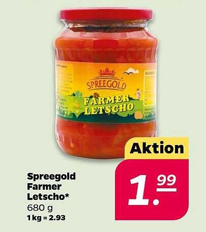 Spreegold Farmer Letscho* 680 g 1 kg = 2.93 Aktion