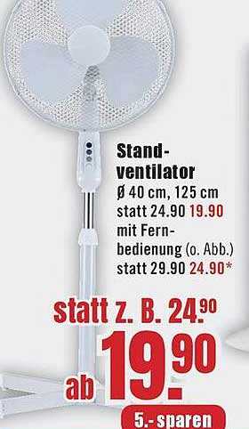 Stand-ventilator Ø 40 cm, 125 cm mit Fernbedienung