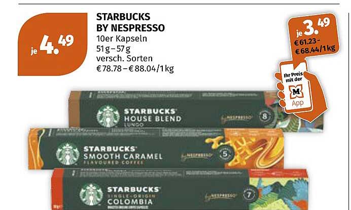 STARBUCKS BY NESPRESSO 10er Kapseln 51g – 57g versch. Sorten