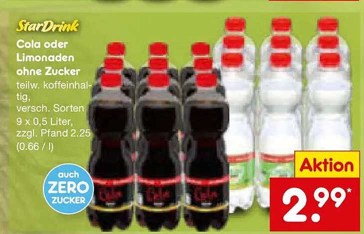 StarDrink Cola oder Limonaden ohne Zucker