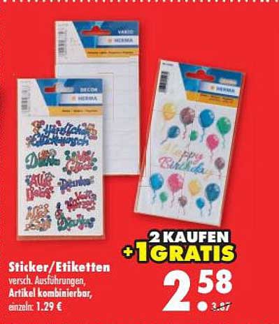 Sticker/Etiketten