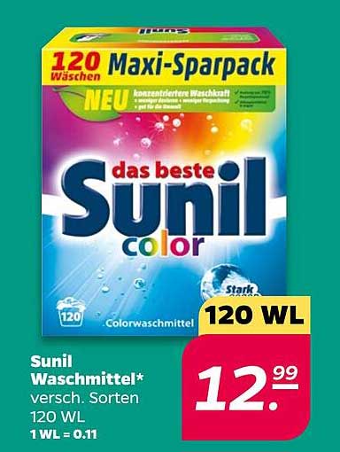 Sunil Waschmittel* versch. Sorten 120 WL