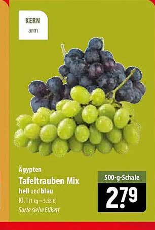 Tafeltrauben Mix hell und blau