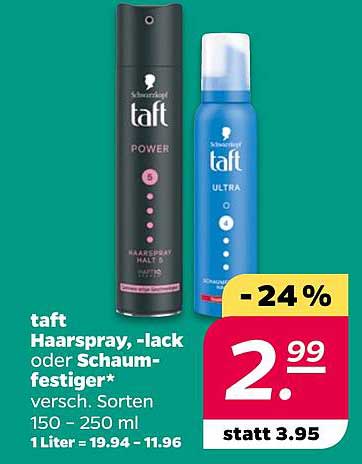 taft Haarspray,-lack oder Schaum-festiger* versch. Sorten 150 – 250 ml
