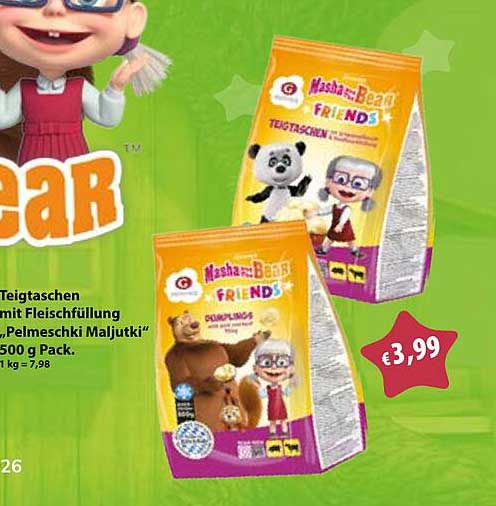 Teigtaschen mit Fleischfüllung „Pelmeschki Maljutki“ 500 g Pack.
